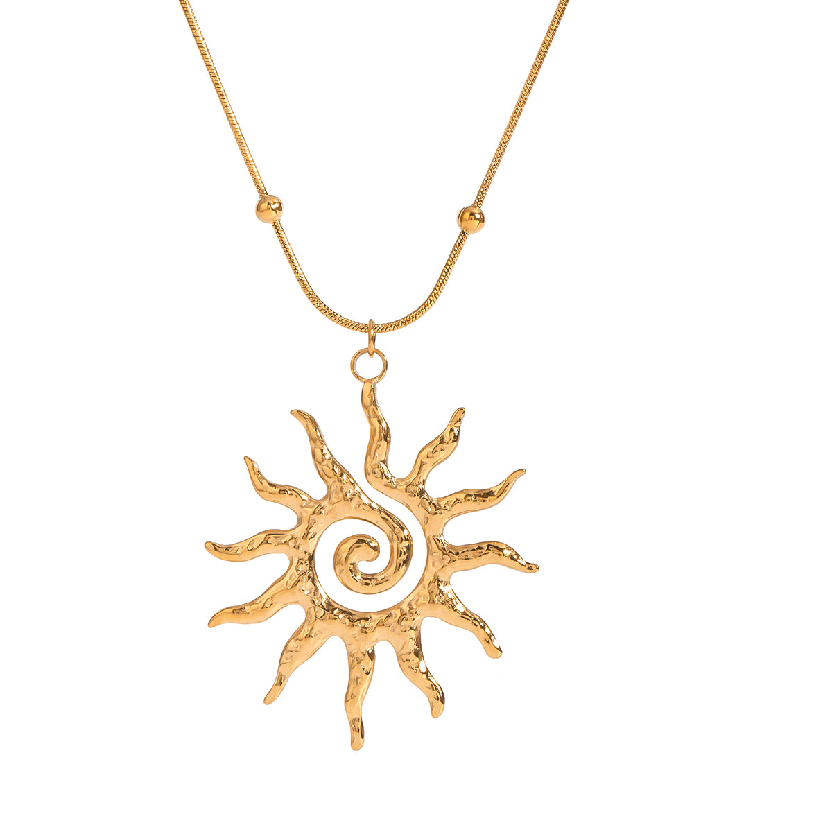 Spiral Sun Pendant Necklace