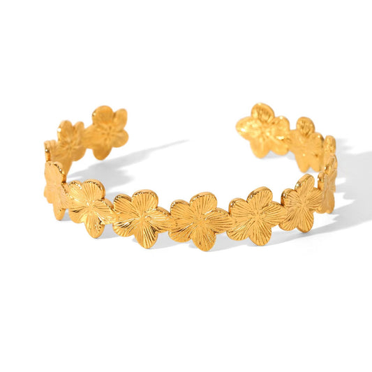 Flower open bangle, bracelet