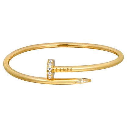 Gold Curved Nail Bangle