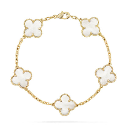 Pearl Clover Gold Bracelet