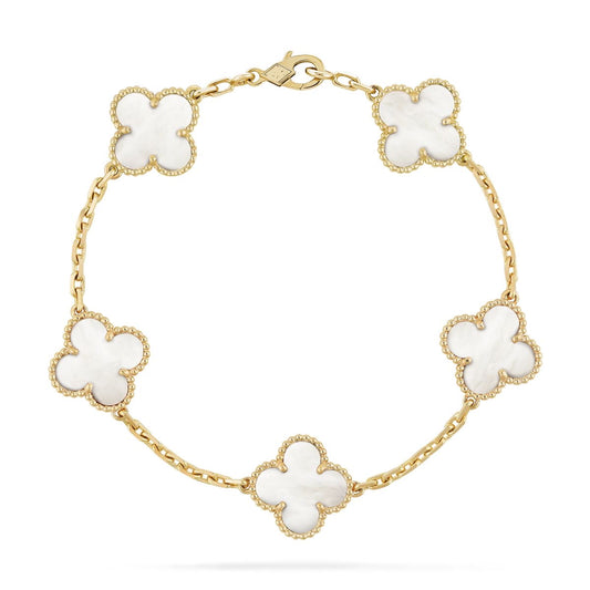 Pearl Clover Gold Bracelet