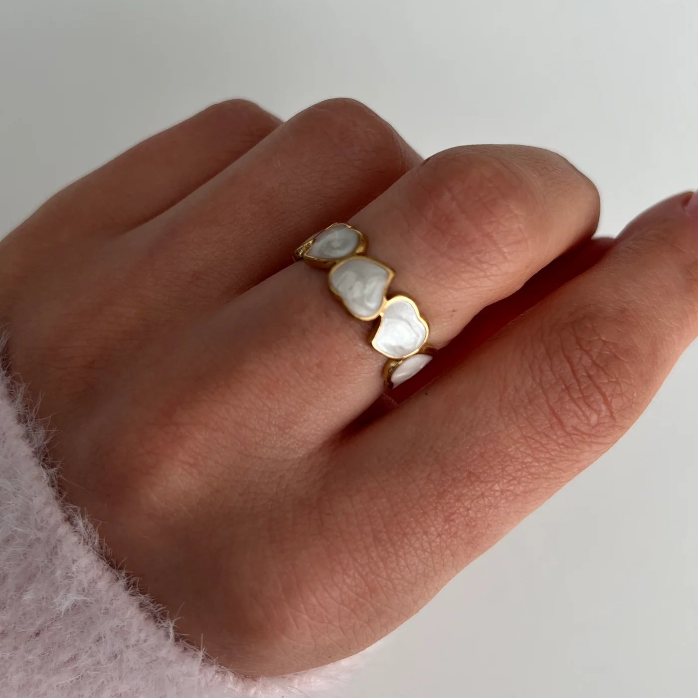 Pearl Hearts Ring