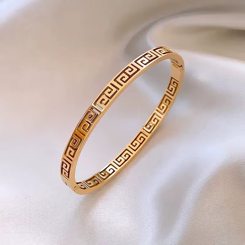 Greek Spiral-Pattern Bangle