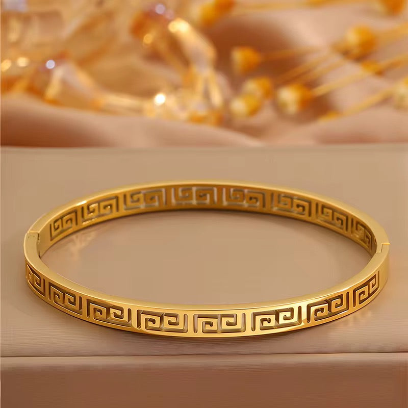 Greek Spiral-Pattern Bangle