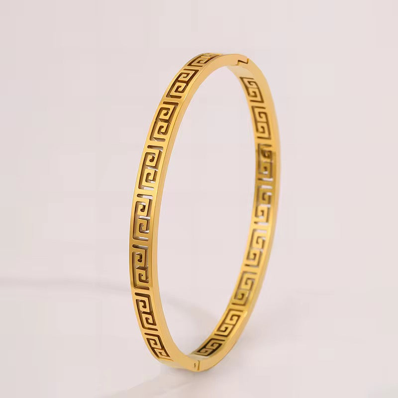 Greek Spiral-Pattern Bangle
