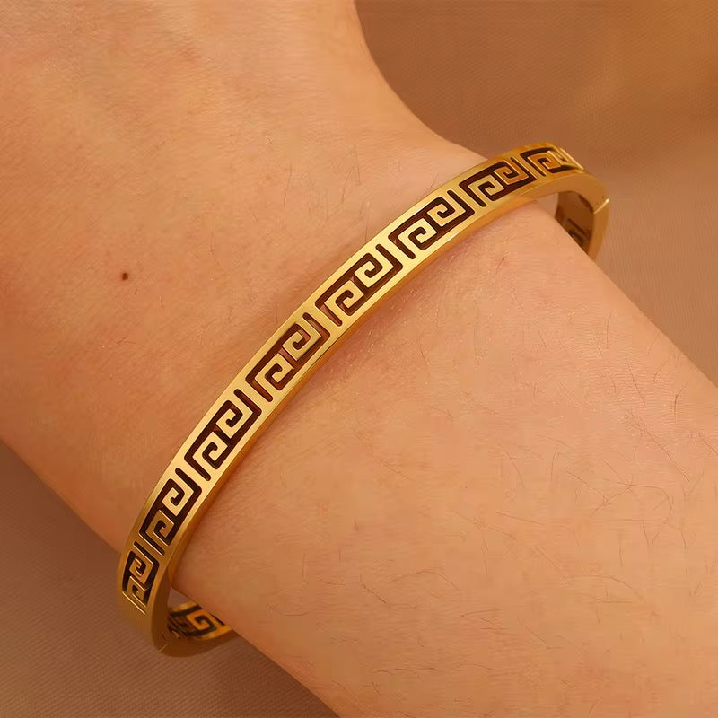 Greek Spiral-Pattern Bangle