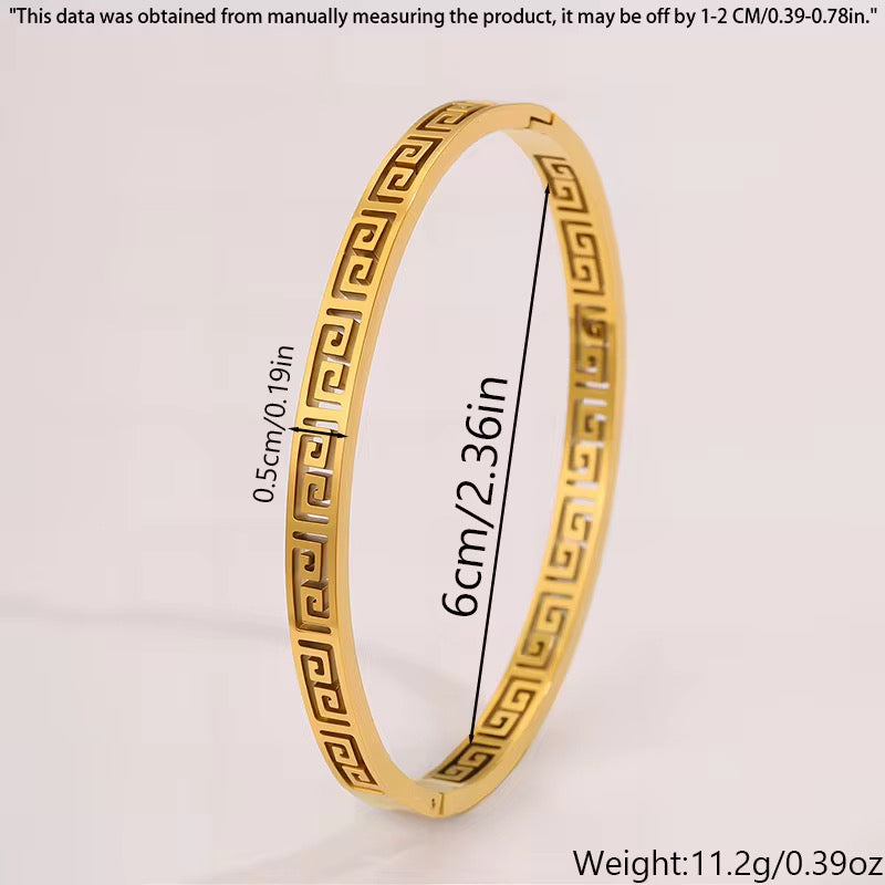 Greek Spiral-Pattern Bangle
