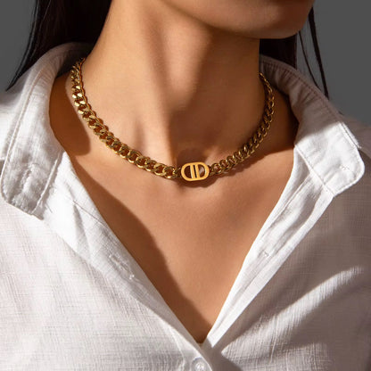 Double-D Design Bracelet and Chain Necklace