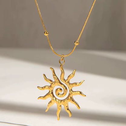 Spiral Sun Pendant Necklace